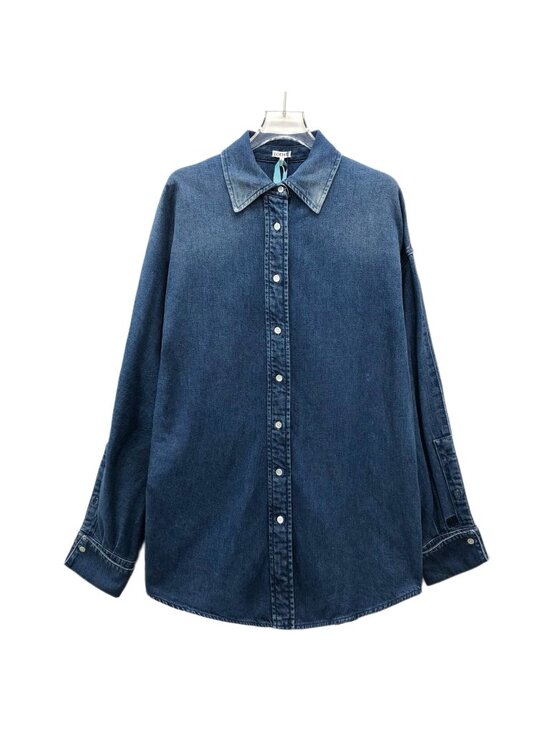 Loewe Tops - Loewe Blue Washed Denim Shirt